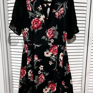 Floral Black Dress
